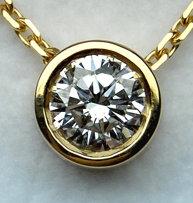 Diamant rond en sertissage clos sertissage clos
