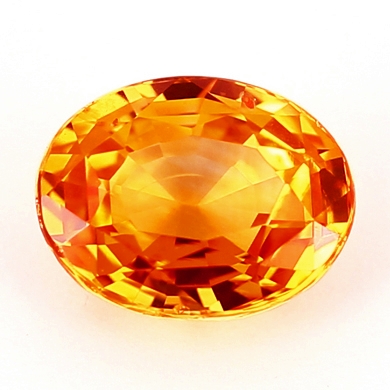 Saphir orange du Viêtnam dont la couleur rappelle celle de la papaye saphir orange